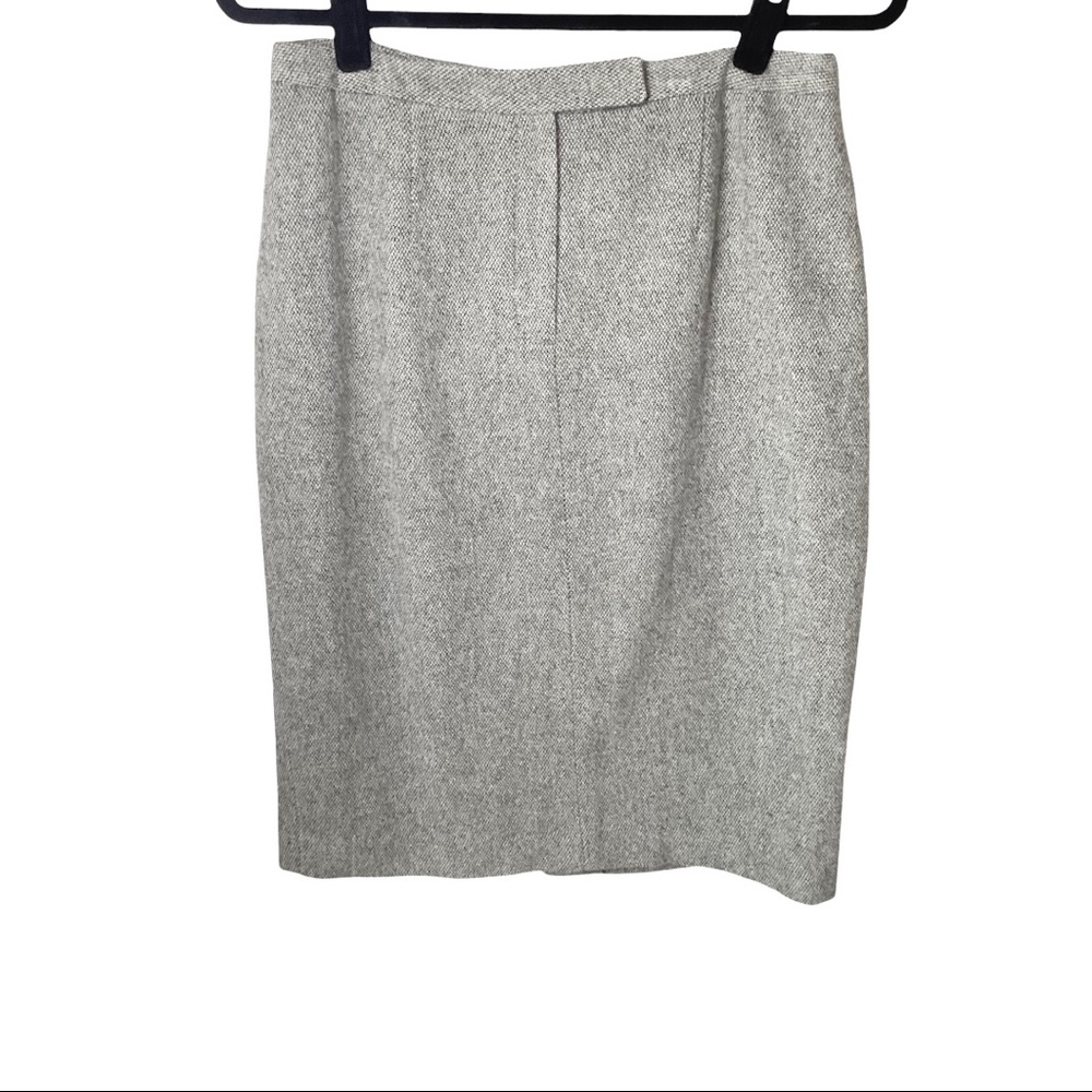 Ralph‎ Lauren Gray Midi Pencil Skirt Angora Wool Blend Classic Suit 8